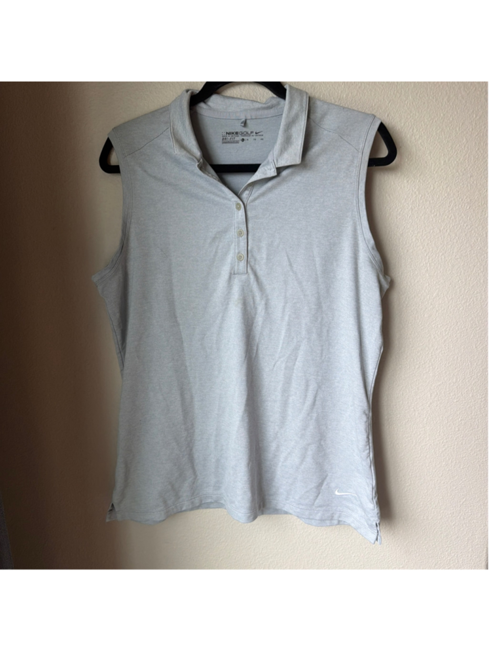 Women's Nike Golf Sleeveless Polo Tank Top Grey Size XL